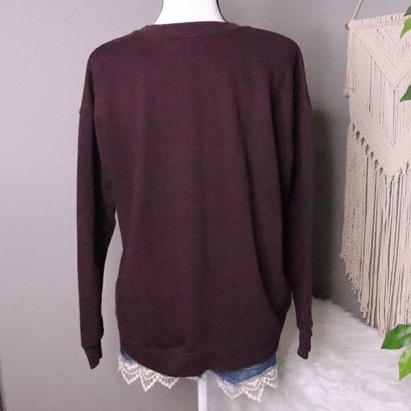 GreenTea |‎ On Cloud Wine Crewneck Pullover Sweater Small - Picture 4 of 7